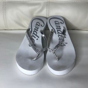 Candy White Wedge Sandals size 7-8